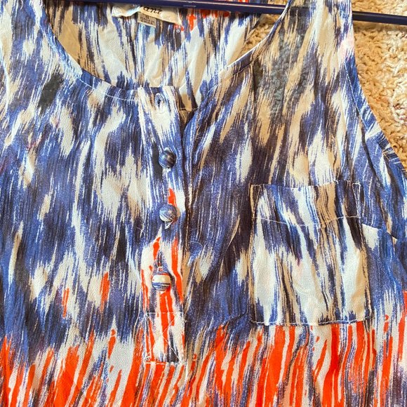 Blue, Cream, & Orange Sheer Tank Small - Picture 3 of 4